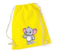 Huuraa Turnbeutel Elefant Comic 12 Liter Yellow Baumwolle Rucksack Geschenkidee
