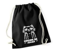 Huuraa Turnbeutel Erkenne die Zeichen grimmige Katze Geschenk