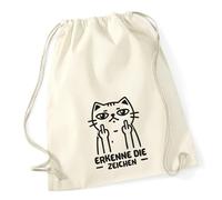 Huuraa Turnbeutel Erkenne die Zeichen grimmige Katze Geschenk