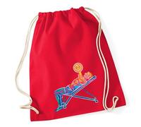 Huuraa Turnbeutel Fitness Training Bench Press bunte Silhouette 12 Liter Classic Red Baumwolle Rucksack Geschenkidee