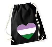 Huuraa Turnbeutel Genderqueer Pride Flagge LGBTQ Herz Geschenk