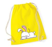 Huuraa Turnbeutel Hase Comic 12 Liter Yellow Baumwolle Rucksack Geschenkidee