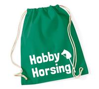 Huuraa Turnbeutel Hobby Horsing Steckenpferd 12 Liter Kelly Green Baumwolle Rucksack Geschenkidee
