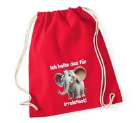 Huuraa Turnbeutel Ich halte das für irrelefant Elefant Meme 12 Liter Classic Red Baumwolle Rucksack Geschenkidee