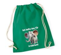 Huuraa Turnbeutel Ich halte das für irrelefant Elefant Meme 12 Liter Kelly Green Baumwolle Rucksack Geschenkidee