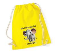 Huuraa Turnbeutel Ich halte das für irrelefant Elefant Meme 12 Liter Yellow Baumwolle Rucksack Geschenkidee