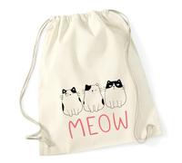 Huuraa Turnbeutel Katzen Meow Comic Geschenk