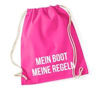 Huuraa Turnbeutel Mein Boot meine Regeln Segeln 12 Liter Fuchsia Baumwolle Rucksack Geschenkidee