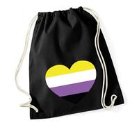 Huuraa Turnbeutel Nonbinary Pride Flagge LGBTQ Herz Geschenk