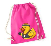 Huuraa Turnbeutel Quietscheente Fitness-Trainer Gummiente Coach 12 Liter Fuchsia Baumwolle Rucksack Geschenkidee