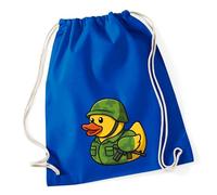 Huuraa Turnbeutel Quietscheente Soldat Gummiente Bundeswehr 12 Liter Bright Royal Baumwolle Rucksack Geschenkidee