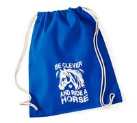 Huuraa Turnbeutel ride a horse Pferd 12 Liter Bright Royal Baumwolle Rucksack Geschenkidee
