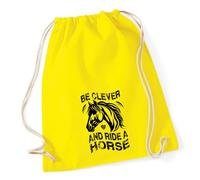 Huuraa Turnbeutel ride a horse Pferd 12 Liter Yellow Baumwolle Rucksack Geschenkidee
