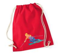 Huuraa Turnbeutel Ski fahren bunte Silhouette Geschenk