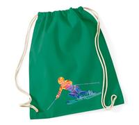 Huuraa Turnbeutel Ski fahren bunte Silhouette Geschenk
