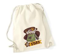 Huuraa Turnbeutel Sleep under the stars Zelt 12 Liter Natural Baumwolle Rucksack Geschenkidee