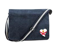 Huuraa Umhängetasche Jersey Flagge Herz 14 Liter Vintage Navy Canvas Laptoptasche Geschenkidee