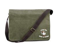 Huuraa Umhängetasche Peace was never an option Gans 14 Liter Military Green Canvas Laptoptasche Geschenkidee