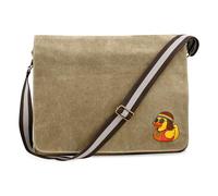Huuraa Umhängetasche Quietscheente Hippie Gummiente Peace 14 Liter Sahara Canvas Laptoptasche Geschenkidee