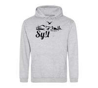 Huuraa Unisex Hoodie Sylt Strandmotiv 3XL Heather Grey Vegan Sweatshirt Geschenkidee