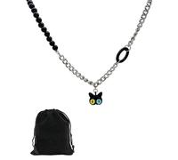 HUVZOR 1 Stück Schwarze Katze Ketten für Damen Sterling Silber,Katzen Halskette Gothic Anhänger Schmuck Geschenke für Frauen（A）