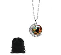 HUVZOR 1 Stück Schwarze Katze Mond Ketten für Damen Sterling Silber,Katzen Halskette Gothic Anhänger Schmuck Geschenke für Frauen（A）