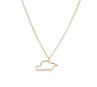 HUWAIYUNDONG Halskette Damen - Ethnische Hip-Hop-Länder Karte Halskette Für Frauen, Syrien Usa Frankreich Alltags Anhänger, Kette Mode Einzigartige Accessoires Schmuck, Gold