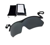 Huxibai Polarisierte Sonnenbrille mit Clip für Herren, Sonnenbrille mit Clip, ultraleicht, polarisiert, mit Hut | Outdoor elegante Brille, Schwarz , Consulte la descripción