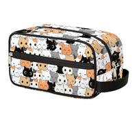 HUXINO Kulturbeutel für Kinder, Jungen, Mädchen, Reise-Kulturbeutel zum Aufhängen, kleiner Make-up-Organizer, Kosmetiktasche für Damen, Reise-Toilettenartikel mit Griff, Mehrfarbig/Meereswellen (Ocean