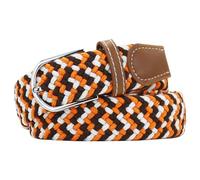Huyfhksd Mehrfarbiger, elastischer, gewebter Golfgürtel, lässiger geflochtener Stretchgürtel für Damen und Herren, Orange / Weiß / Kaffee, 80 cm/87.5 cm Taille