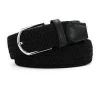 Huyfhksd Mehrfarbiger, elastischer, gewebter Golfgürtel, lässiger geflochtener Stretchgürtel für Damen und Herren, A-Schwarz, 80 cm/87.5 cm Taille