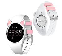 HUYVMAY Kinder Schrittzähler Fitness Uhr ohne App kein Handy, IP68 wasserdichte Süße Armbanduhr für Jungen Mädchen Kinder Sportuhr mit Schrittzähler Kalorienzähler Distanzzähler Timer 3 Wecker