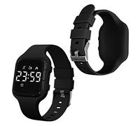 HUYVMAY Schrittzähler Fitness Uhr Ohne App/Handy, 30 Tage Akkulaufzeit Wiederaufladbare Uhr, Armbanduhr mit Schrittzähler 3 Wecker, Wasserdichte Sportuhr für Kinder Teenager Mädchen Jungen Damen Größe