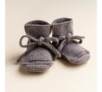 HVID Erste Schuhe zum Binden - Merinowolle Strick Booties (9-15M) - Otter