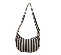 HVRFJXI Damen Umhängetasche aus mit Streifen, geräumige Designs, Umhängetaschen, Umhängetasche für Büro, Einkaufen und Reisen, Büro Reise Umhängetasche