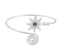 HVRFJXI Robustes Metallarmband mit Retro Sonnenmotiven und türkisfarbenen Verzierungen. Retro Armringe mit verstellbarer Öffnung