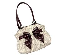 HVRFJXI Vielseitige Retro Dot Umhängetasche Mit Großem Fassungsvermögen Unterarmgurt Und Eleganter Schleifenspitze Für Alltägliche Aktivitäten Reise Unterarm Geldbörse