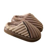 HWDNQGH hausschuhe herren Winter Herren Warme Hausschuhe Mann Haus Rutschfeste Weiche Schuhe Komfort Flache Hause Innen Schlafzimmer Plüsch Slipper Baumwollschuhe-kaffeefarbe-48-49
