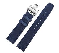 HWGO HGNOF Für Longines Pioneer Sports Series Watchband L3.810/L3.820 Sport Canvas -Gurt 20mm 21 mm 22 mm für Männer Lederbodenzubehör(Blue folding,21mm)
