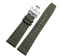 HWGO HGNOF Für Longines Pioneer Sports Series Watchband L3.810/L3.820 Sport Canvas -Gurt 20mm 21 mm 22 mm für Männer Lederbodenzubehör(Army Green folding,21mm)