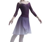HWJFDC Wickelrock Damen Ballettrock Mit Farbverlauf, for Schnüren, Ballettkleid Mit Farbverlauf Und Kurzem Rock, Chiffon-Tanzröcke, Weiche Tanzkostüme for Damen Und Erwachsene(A)