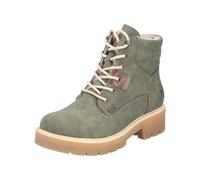 Schnürstiefelette RIEKER "Rieker Stiefelette Lederimitat", Damen, Gr. 41, grün, Lederimitat, casual, Schuhe (22119248-41) grün