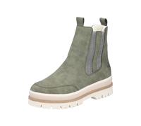 Chelseaboots RIEKER, Damen, Gr. 40, grün (khaki), Lederimitat, Elastischer Einsatz, modisch, Schuhe, Plateauboots, Winterboots mit Anziehlaschen, Warmfutter (31917318-40) khaki
