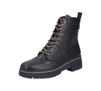 Rieker Schnürstiefelette 73850 Damen Schwarz Lederimitat Profilsohle Gr. 36 mit Innenreißverschluss
