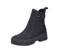 Winterstiefelette RIEKER, Damen, Gr. 39, schwarz, Elastischer Einsatz, Lederimitat, unifarben, Schuhe, Chelseaboots, Plateauboots, Klassik-Stiefelette mit Warmfutter, Topseller (50691910-39) schwarz