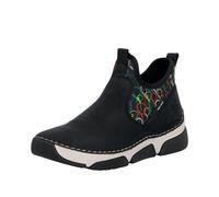 Schlupfboots RIEKER, Damen, Gr. 42, schwarz, Synthetik, Textil, sportlich, Schuhe, mit buntem Aufdruck (47528158-42) schwarz