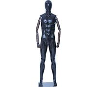 HX-DM11-HM Abstrakte Schaufensterpuppe Egghead Holzarme Hände Schwarz Weiß Männlich NEU (Schwarz Glanz)