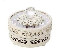 HXFFXHF Schmuckschachtel Hohle Juwelierschachtel mit Glasdeckel Metall Schmuck Schmuck Organizer Ring Ohrringe Halskette Wohnkultur Aufbewahrungsbox Geschenk für Frauen Schmuckkoffer Organizer