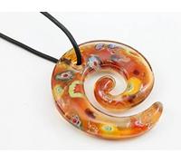 HXSCOO Handgemachte Murano Lampwork Glas Vintage Vortex Anhänger Fit Halskette Schmuck Geschenke (Color : Light Yellow Color)