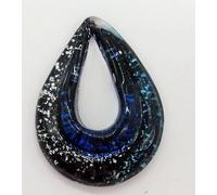 HXSCOO Handgemachte Murano Lampwork Glasfolie Wassertropfen Anhänger Fit Halskette Heißer Schmuck Geschenke (Color : Black Gun Plated)